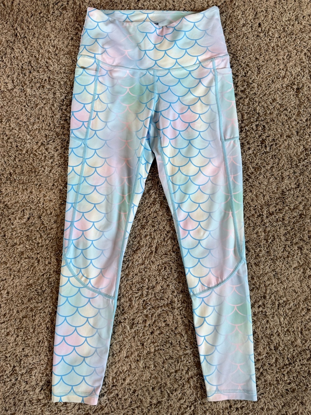 Feed Me Fight Me Pastel Mermaid Scale Leggings